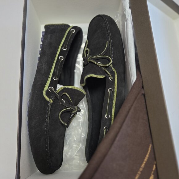Thomas Dean Black Suede Italian Driver Moccasin Shoe Men\'s US 9 main image 15